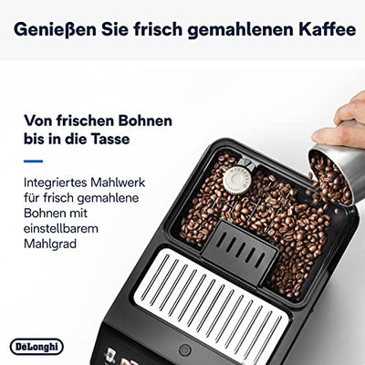 De'Longhi Eletta Explore Perfetto ECAM452.57.G Kaffeevollautomat mit LatteCrema Milchsystem, heiße und erfrischende Getränke auf Knopfdruck, 3,5 Zoll TFT Touchscreen Farbdisplay,Kaffeekanne inklusive