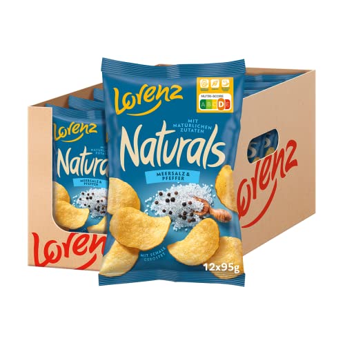 Lorenz Snack World Naturals Meersalz und Pfeffer, 12er Pack (12 x 95 g)