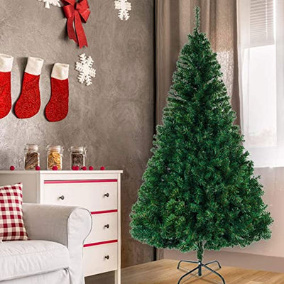 0℃ Outdoor Weihnachtsbaum Künstlich 210cm mit 4119 Zweige, Christbaum mit Ständer, Schwer Entflammbar Tannenbaum, Tannenbaum Künstlich Schnellaufbau Inkl. Christbaum-ständer, Weihnachtsdeko - Grün