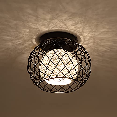 Semi-Flush Mount Deckenleuchte,WOWEWA LED Geometrischen Metall Vintage Deckenleuchte,Deckenlampe,RetrolampeIndustrial Geeignet für Wohnzimmer Schlafzimmer Büro