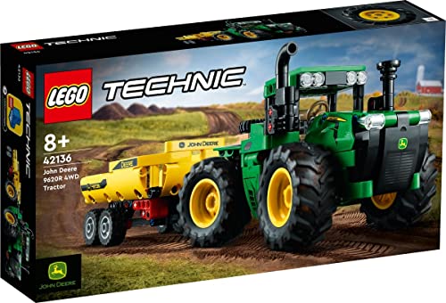 BRICKCOMPLETE Lego Technic 2er Set: 42136 John Deere 9620R 4WD Tractor & 30465 Hubschrauber