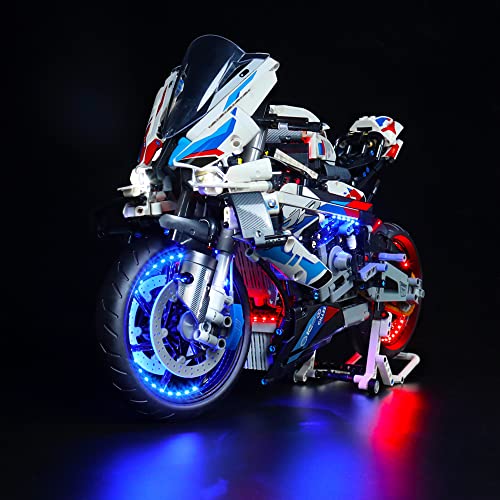 Led Licht Set für Lego BMW M 1000 RR,Dekorations Led Beleuchtungs Set für Lego 42130 Technic BMW Light Kit,Home Deko Creative Gift,Nur Lichter-Set,Lego-Modelle Nicht enthalten (Fernbedienung Version)