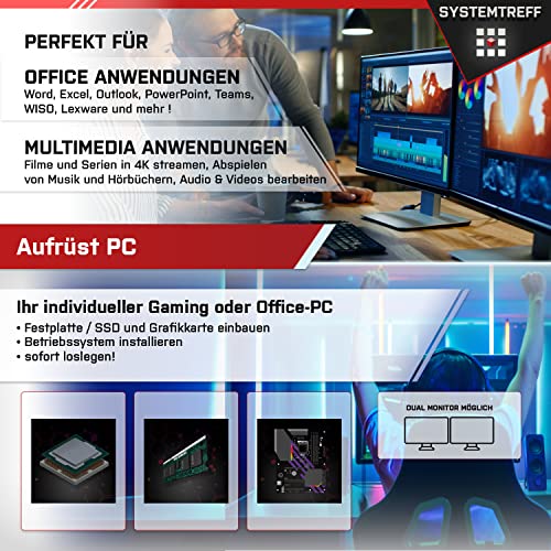 SYSTEMTREFF® Office Aufrüst PC AMD Ryzen 7 5700X 8x4.6GHz | | 32GB DDR4 RAM | WLAN Bundle Kit Rechner Desktop Computer für Office Büro