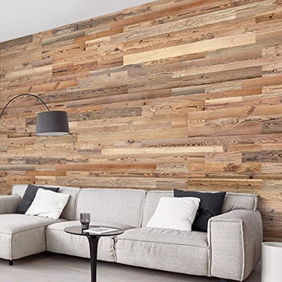 Wandverkleidung aus Altholz, Natürliches Vintage Holz Wandpaneele | model"Amber" | Wooden Wall Design (1m2)