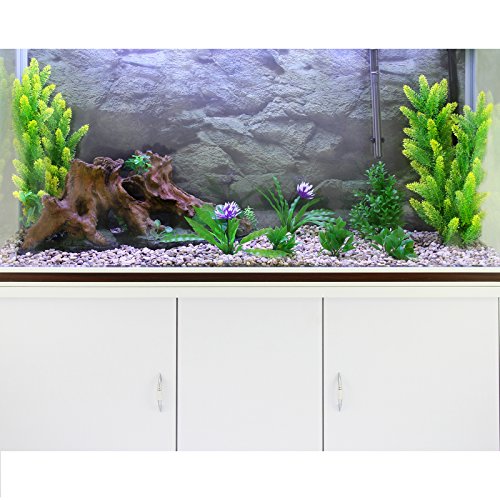 MonsterShop Aquarium Starter Komplettset Aquarium mit passendem Unterschrank Kies Aquarium-Hintergrund 143.5cm H x 120.5cm B x 39cm T