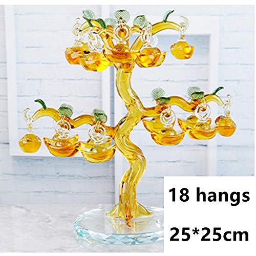 Kristallglas Ingots Baum mit Kupfer Münze Fengshui Handwerk Home Decor Figuren Weihnachtsgeschenke Souvenirs Dekor-Ingots_36 hängen