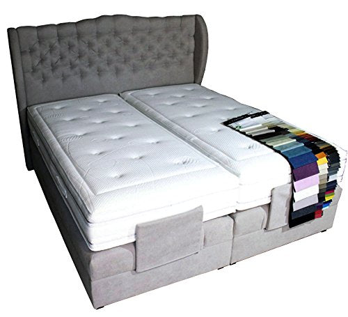 PAARA Boxspringbett Chesterfield Look Bettkasten Antirutsch-Matten Royal Kaltschaum Matratze mit eingebautem Topper Komplettset - Jedes Bett EIN Unikat - Made in Germany 200 x 220 cm