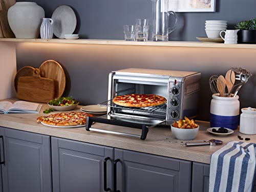 Russell Hobbs Backofen Airfry [5-in-1: Heißluftfritteuse, Minibackofen, Grill, Toaster, Warmhaltefunktion] Express (22,8l, Pizza Ø 30cm, inkl. Frittierkorb, Backblech, Grillrost) Umluft- Ofen 26095-56