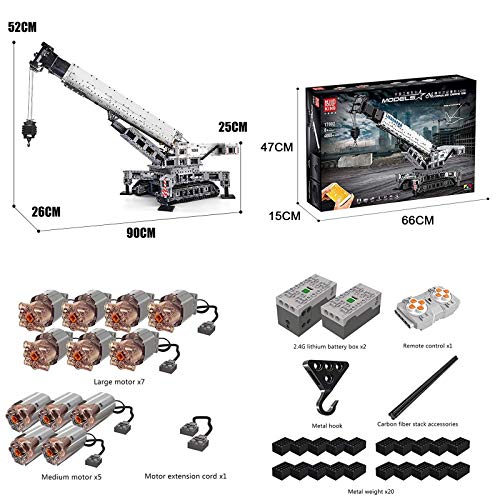 FigureArt Mould King 17002 Technik Liebherr Kran 11200 LKW Bausteine Bausatz, mit APP/2.4 GHz Fernbedienung, Kompatibel mit Lego Technic