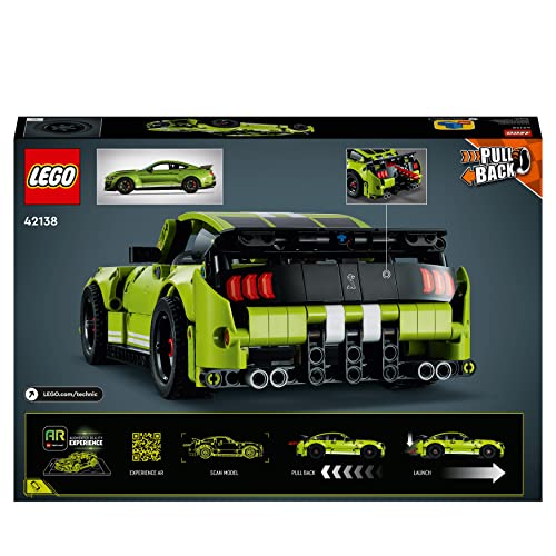 LEGO 42138 Technic Ford Mustang Shelby GT500, Modellauto-Bausatz, Spielzeugauto, Rennauto für Kinder und Teenager mit Rückziehmotor, Geschenk zu Weihnachten