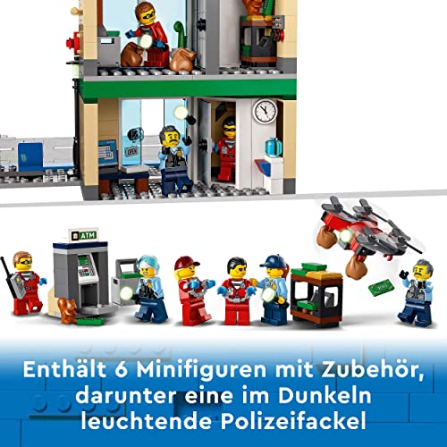 LEGO 60317 City Banküberfall mit Verfolgungsjagd mit Hubschrauber, Drohne und 2 LKWs, Polizei-Set, Weihnachtsgeschenkidee für Jungen und Mädchen ab 7 Jahren