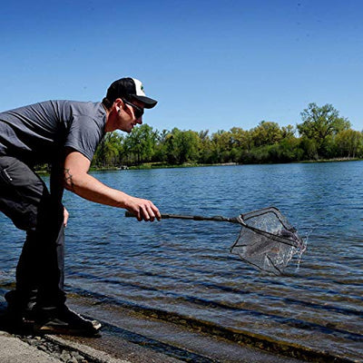 SANLIKE 110 cm Kescher Angeln, Teleskop-Kescher, Unterfangskescher Angelkescher mit Faltbare Fischernetz Angelzubehör Kescher Watkescher Fischernetz Faltbares Zum sicheren