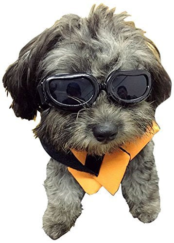 WELLXUNK Hunde Sonnenbrille Verstellbarer Riemen für UV-Sonnenbrillen Wasserdichter Schutz für kleine und mittlere Hunde