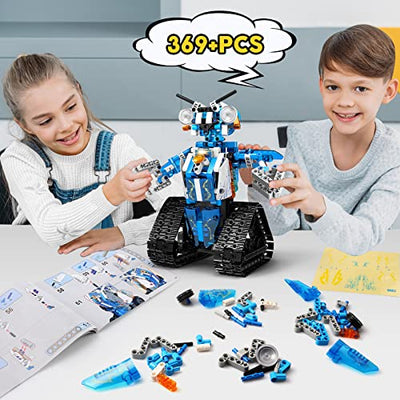 VEPOWER Roboter Kinder Spielzeug,Programmierbar und Ferngesteuerter,APP und Fernbedienung Technik Mint Roboter Bausteine Geschenk für Jungen und Mädchen ab 8 9 10 11 12 Jahren -369 Stück