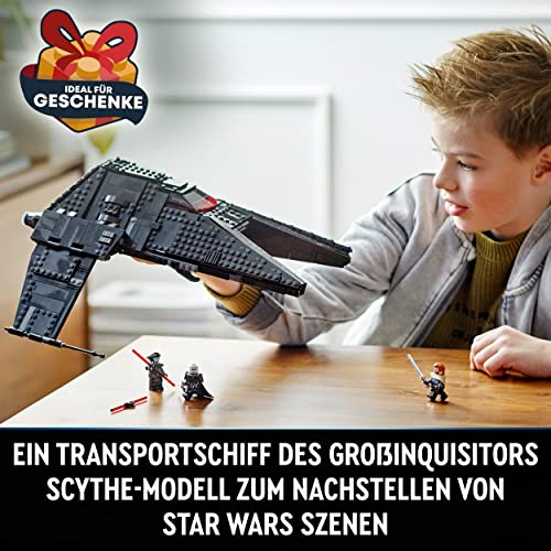 LEGO 75336 Star Wars Die Scythe - Transportschiff des Großinquisitors, Spielzeug-Raumschiff mit Shootern, Ben Kenobi, Lichtschwertern, Obi-Wan Kenobi Set, Geschenk zu Weihnachten