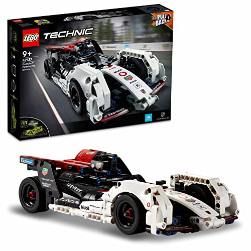 LEGO 42137 Technic Formula E Porsche 99X Electric, Rennauto für Jungen und Mädchen, Modellauto-Bausatz, Spielzeugauto mit Rückziehmotor, Geschenk zu Weihnachten