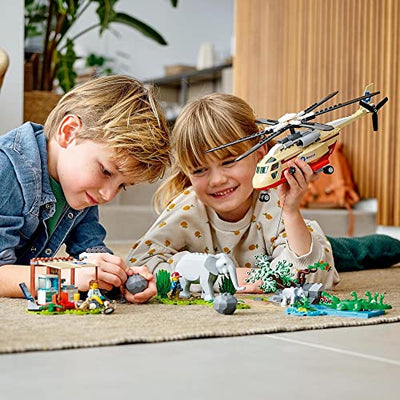 LEGO 60302 City Wildlife Tierrettungseinsatz Tierarzt Spielzeug für Jungen und Mädchen ab 6 Jahren mit Hubschrauber