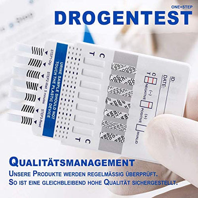 5 x One+Step Drogentest, Drogenschnelltest für 7 Drogenarten I Kokain I Cannabis I Methampetamin I Opiate I Amphetamine I EDDP I Benzodiazepine