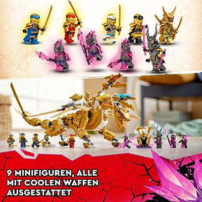 LEGO 71774 NINJAGO Lloyds Ultragolddrache, Set mit Drachen-Figur und 9 Mini-Actionfiguren inkl. Lloyd, Kai und Zane, Spielzeug für Kinder ab 9 Jahren, Geschenk für Mädchen und Jungen