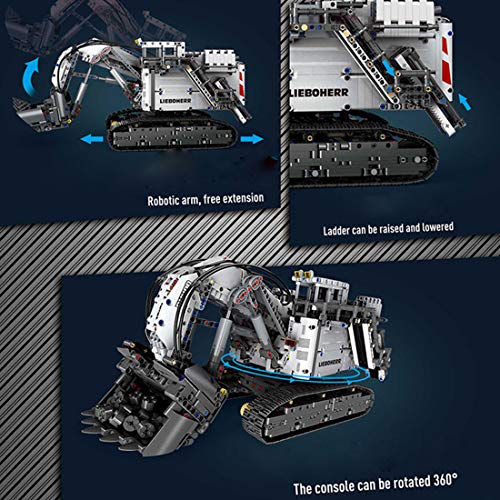 DSXX Technik Bagger Bausteine Bausatz mit APP / 2,4 GHz Fernbedienung, 4062Teile Konstruktionsspielzeug Kompatibel mit Lego Technic