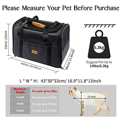 morpilot Hundetasche Transportbox, Atmungsaktive und Faltbare Hundebox mit Verstellbarem, Katzentransportkäfig mit Abnehmbarer Plüschmatratze + Schüssel