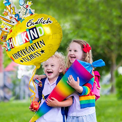 iZoeL Einschulung Deko Jungen Blau HURRA SCHULKIND Girlande SCHULKIND Folienballon 15 Schulanfang Luftballon 14 Deko Konfetti Schuleinführung Einschulungsfeier Dekoration