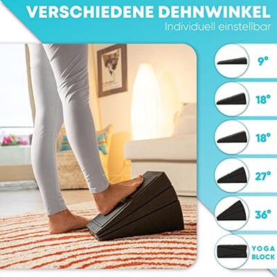 Simple Stretch Wadendehner 3er Set, rutschsicher Dank integrierter Gummipads, Mobilisationskeil zum Dehnen der Achillessehne und Faszien, Beinstrecker, Fußkeil, Kniekeil, Yoga Block, Wadenstrecker