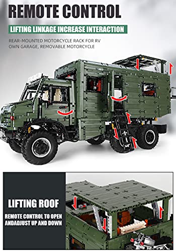 WANCHENG Technik Wohnmobil Modell für Unimog U5000, 6689 Teile Groß Technik Off-Road Auto, mit Fernbedienung und 9 Motors, Kompatibel mit Lego Technic