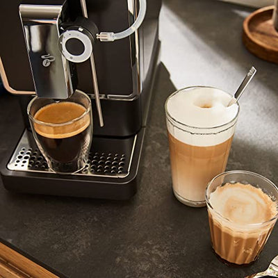 Tchibo Kaffeevollautomat Esperto Pro mit One Touch Funktion für Caffè Crema, Espresso, Cappuccino und Milchschaum, Anthrazit