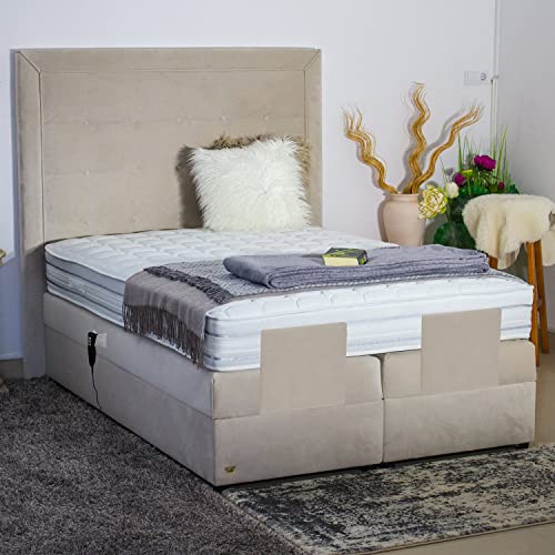 PAARA Boxspringbett Avelina GM | 10.000 Newton Motorleistung | Antirutsch-Matten | Royal-WS® Taschenfederkern Matratze mit GELAX® Topper Kern | Made in Germany (240 x 210 cm)