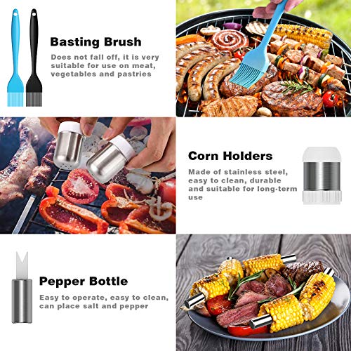 AISITIN 25er BBQ Grillbesteck Tool Set, Grill Zubehör Geschenk für Männer mit Grillkoffer und Grillmatte, aus Hochwertiger Edelstahl für Garten und Camping für Männer und Frauen