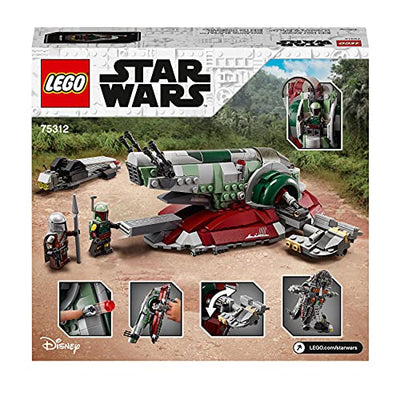 LEGO 75312 Star Wars Boba Fetts Starship™, Bauset für Kinder ab 9 Jahren, Mandalorian-Modell mit 2 Minifiguren