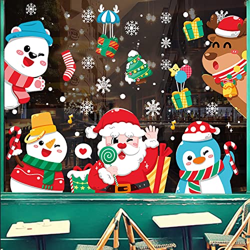 Weihnachtsdeko Fenster,Fensterbilder Selbstklebend Große Größe Weihnachten Fenstersticker,Weihnachtsdeko Sale Winter Deko Fensterbilder Weihnachten,4 Stück Weihnachten Fensterbilder Kinderzimmer