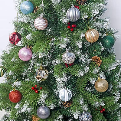 Weihnachtskugeln, 12 Stück Christbaumkugeln Weihnachtskugel, Ø 6cm Weihnachtsbaum Kugeln。Weihnachtsbaum Bälle Dekorationen für Weihnachten (Silber)