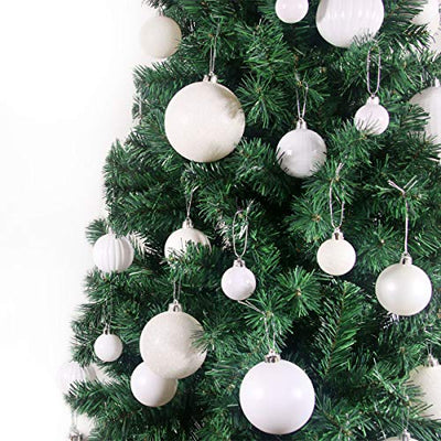 24 Stück Weihnachtskugeln für Weihnachtsbaum – bruchsichere Weihnachtsbaumschmuck, große hängende Kugel, Kranz, Girlande, Dekoration, Ornamente, weiß, 8,1 cm x 24 Stück