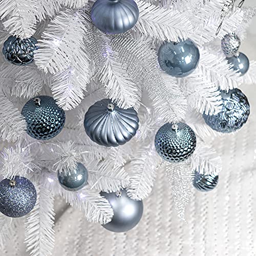 weihnachtskugeln Dusty blau 34 Stück 6CM Ornamente für Weihnachtsbaum Christbaumkugeln Weihnachtsdekoration Kugeln