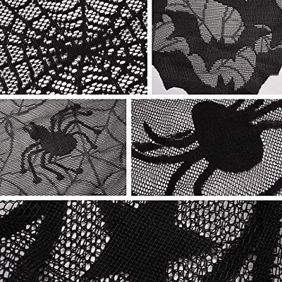 64 Pcs Halloween Deko Spinnennetz Dekoration Spinnen Accessories Tischdecke Set Spinnweben Party Spider Web Netz Schwarz Spinnennetz Tischdekoration Sachen Haus Hängedeko Decocino Tischläufer Zubehör