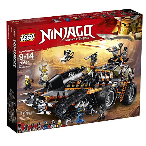 LEGO NINJAGO Masters of Spinjitzu: Dieselnaut 70654 Ninja Warrior Toy and Playset, Fun Building Kit with Brick Battle Tank Vehicle (1179 Piece)