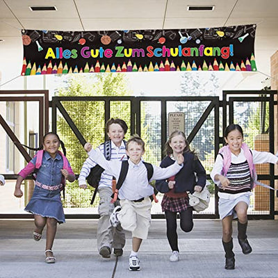 Yibaga Große Alles Gute zum Schulanfang Willkommen zurück zum Schulbanner zurück zur Schuldekoration 210 x 40 cm (6,9 x 1,3 Fuß) für die Schulparty -Dekorationen, Büro, Klassenzimmerdekorationen