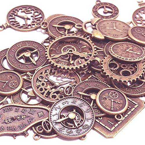 40 Stück Steampunk Anhänger Charms, Metall Retro Zahnrad Charms, Antike Anhänger Steampunk Charms Schmuck DIY