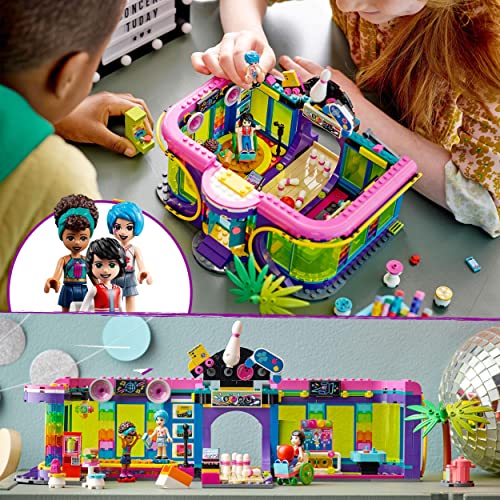 LEGO 41708 Friends Rollschuhdisco Spielzeug mit Arcade und Bowling mit Mini-Puppen, u.A. Andrea, als Geschenk für Kinder ab 7 Jahren