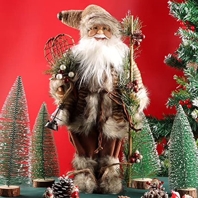 ABXMAS Weihnachtsmann Puppe Figur Neuartige Ornamente, Handgefertigt Weihnachtspuppe Dekoration 50cm, Exquisite Santa Claus Puppe für Weihnachtsdeko, Geschenk, Display, Party