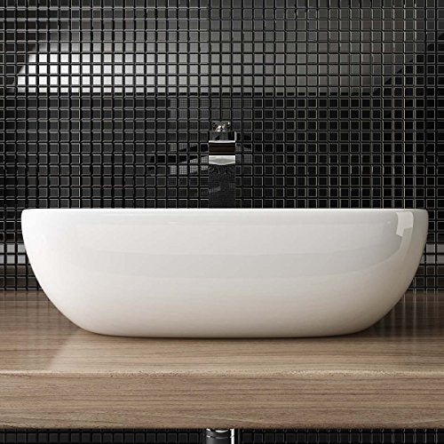 Waschbecken24 BxTxH: 45,5x32,5x13,5 cm Keramik Waschbecken Aufsatzwaschbecken Waschschale Handwaschbecken Gäste WC A106