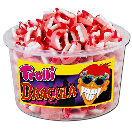 Trolli Dracula Fruchtgummi Zähne Gebiss zu Halloween erschreckend gut 1050g