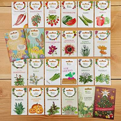 Saatgut Kalender 2023 Wandkalender A4: Garten Wandkalender 2023 – Monatskalender mit 24 Sorten Gemüse Samen, Kräuter, Obst, Blumen – OwnGrown Jahreskalender 2023