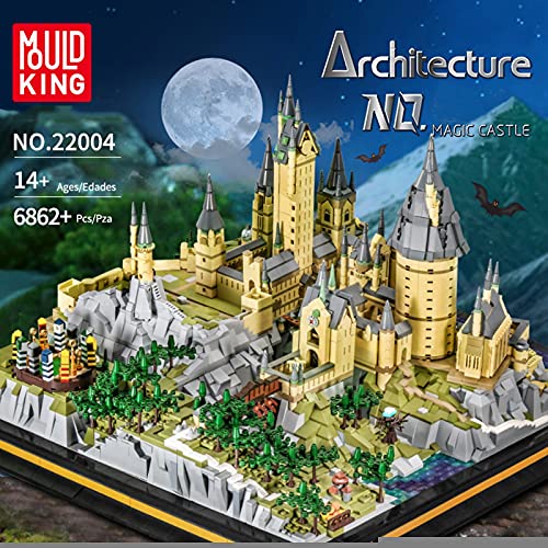 Mould King 22004 Haus Bausatz, 6862 Teile Groß Magisches Hogwarts Schloss Bausteine Kompatibel mit Lego