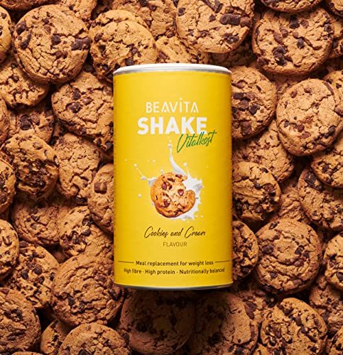 BEAVITA Vitalkost Diät-Shake Cookies and Cream (572g) - Diät Shakes zum Abnehmen - vitamin-und nährstoffreicher Mahlzeitersatz mit Eiweiss Protein Pulver Cookies and Cream - Protein shake zum abnehmen