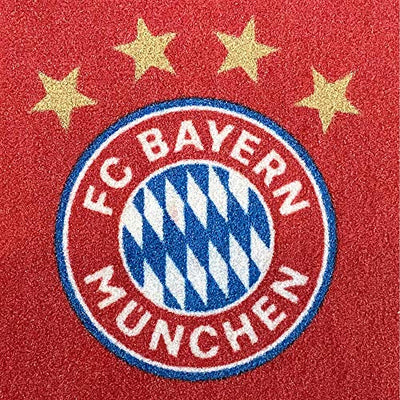 FC Bayern München Fußmatte Hax'n abkratz'n ! 60 cm x 40 cm Schmutzfangmatte mit Rutschfester PVC Unterlage Fußabtreter Fußball FCB Allianz Arena Fußabstreifer für Außen und Innen pflegeleicht