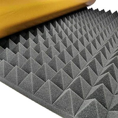 Akustikschaumstoff Selbstklebend Pyramiden Matte 100x200 x 6 cm von GMP Tech beauty of sound - Dämmung Schaumstoff zum gaming zimmer - Schallschutz wand im musikstudio - Acoustic foam - Echo absorber