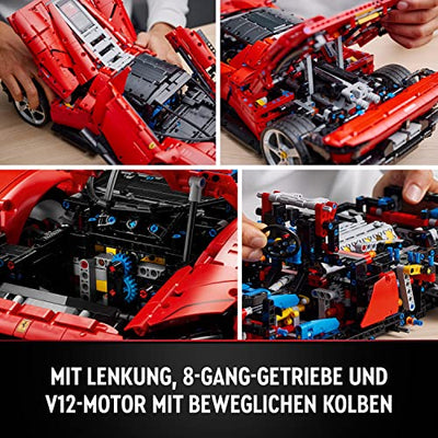 LEGO 42143 Technic Ferrari Daytona SP3 Modellauto Bausatz im Maßstab 1:8, roter Supersportwagen, erweitertes Auto-Modell Sammlerstück, Ultimate Car Concept